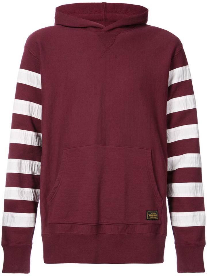 Neighborhood Racing Team Striped Sleeve Hoodie - Red