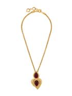Yves Saint Laurent Pre-owned Tear Drop And Heart Pendant Long Necklace