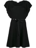 Red Valentino Belted Ribbed Dress - Black