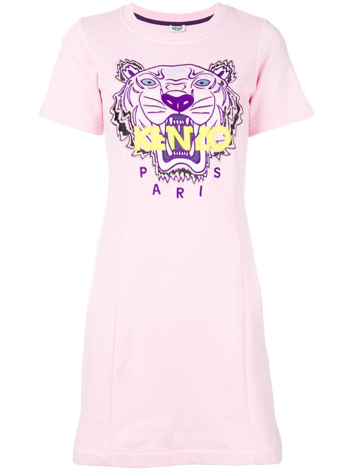 Kenzo Tiger Sweatshirt Dress - Pink & Purple