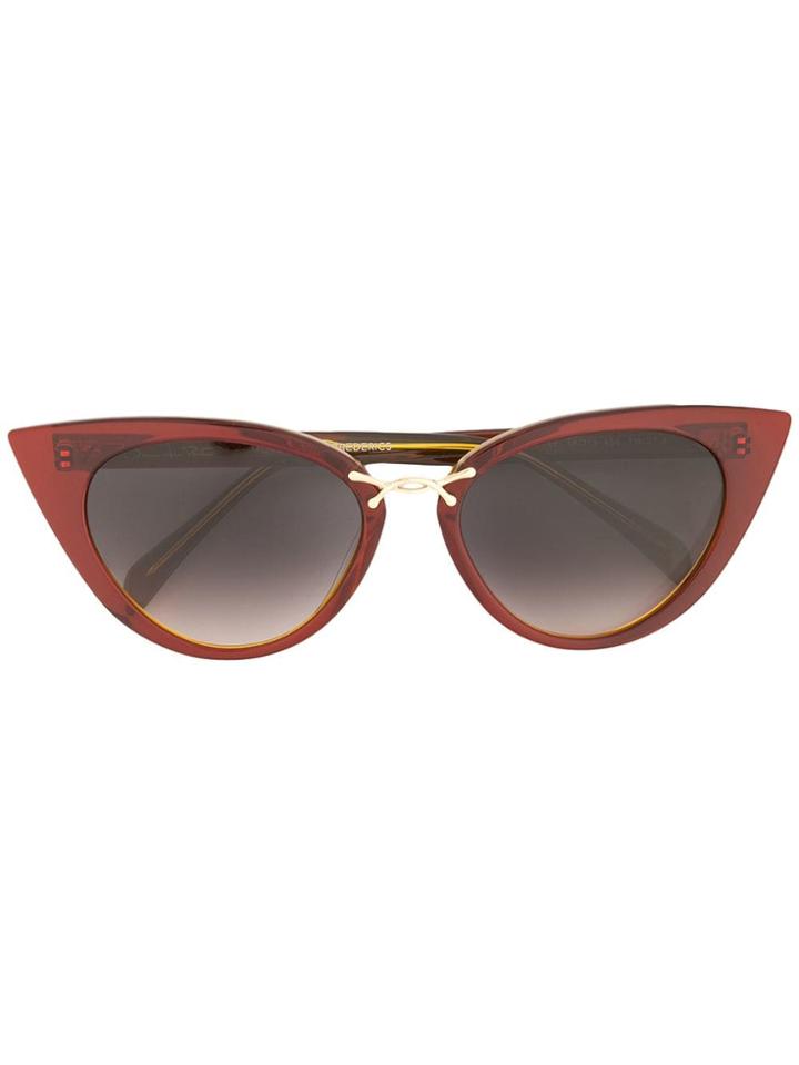 Oscar De La Renta Oversized Cat Eye Sunglasses - Red