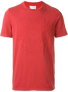 Maison Margiela Crest Embossed T-shirt, Men's, Size: 46, Red, Cotton