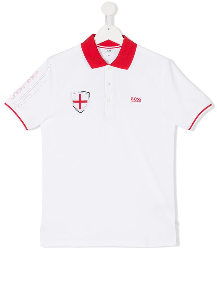 Boss Kids Short Sleeve Polo Shirt - White