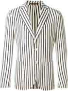 Eleventy Striped Blazer, Men's, Size: 54, Nude/neutrals, Cotton