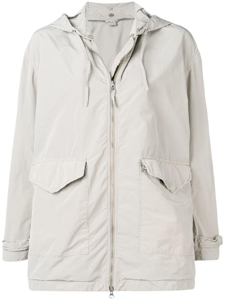 Aspesi Grey Hooded Raincoat - Neutrals