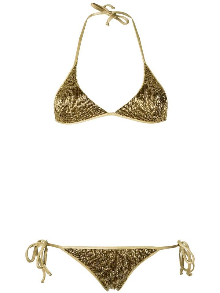 Adriana Degreas Triangle Bikini Set, Women's, Size: Medium, Grey, Polyamide/spandex/elastane