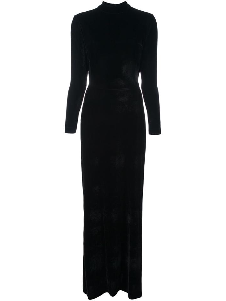 Carolina Ritzler Open Back Long Dress - Black