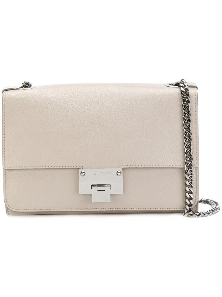 Jimmy Choo - Rectangular Shoulder Bag - Women - Calf Leather - One Size, Grey, Calf Leather