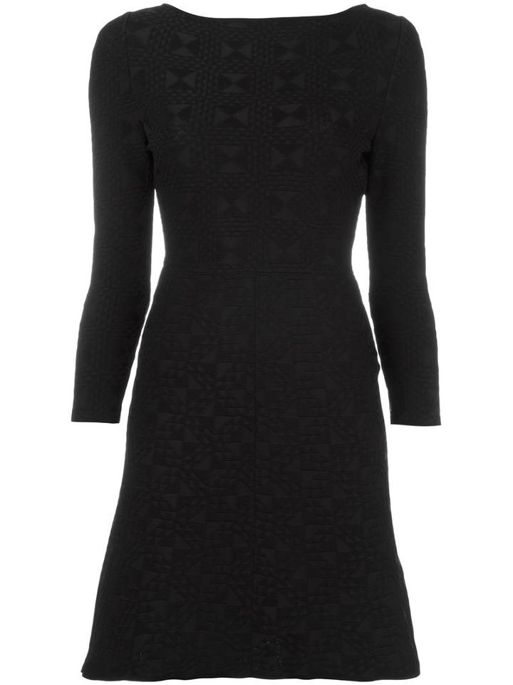 Fendi Fitted Geometric Jacquard Dress, Women's, Size: 38, Black, Nylon/polyester/spandex/elastane/viscose