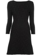 Fendi Fitted Geometric Jacquard Dress, Women's, Size: 38, Black, Nylon/polyester/spandex/elastane/viscose