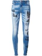Philipp Plein 'think Blue' Skinny Jeans, Women's, Size: 27, Blue, Cotton/spandex/elastane