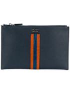 Prada Contrast Stripe Zipped Pouch - Blue