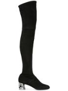 Casadei Maxi Chain Thigh-length Boots - Black
