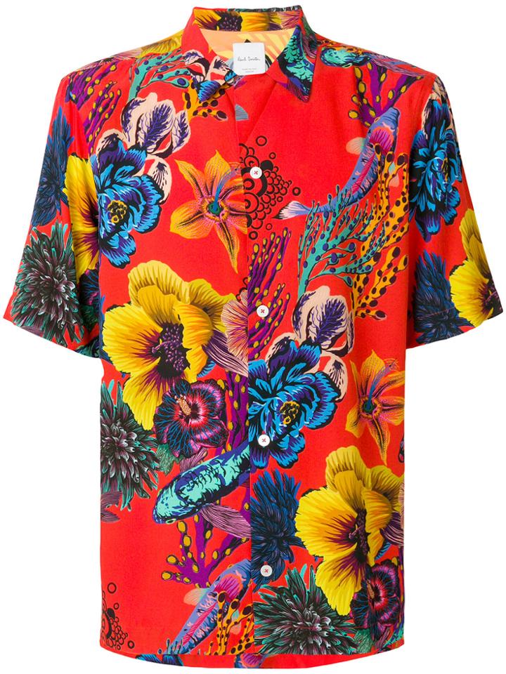 Paul Smith Floral Print Boxy Shirt - Red