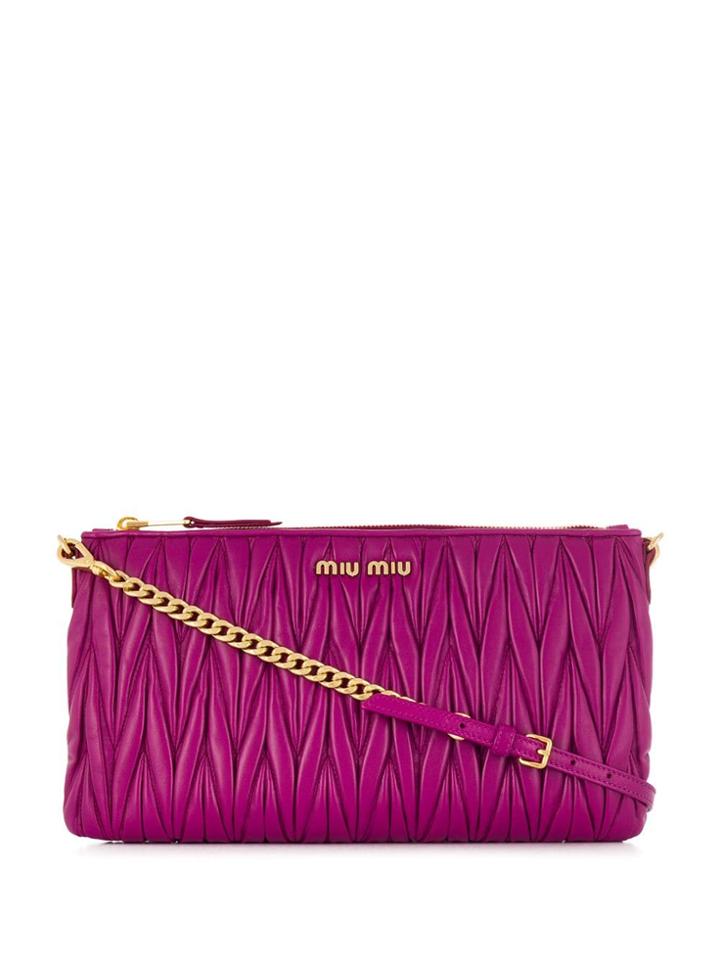 Miu Miu Quilted Crossbody Bag - Purple