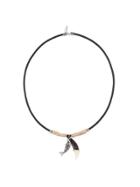 Saint Laurent Shark Tooth And Fish Bone Necklace - Brown