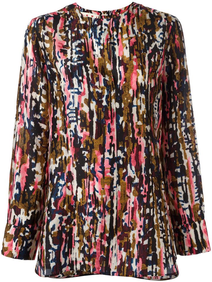 Marni - Watercolour Print Blouse - Women - Silk - 48, Women's, Silk