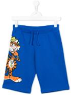 Moschino Kids Tiger Print Shorts, Size: 14 Yrs, Blue