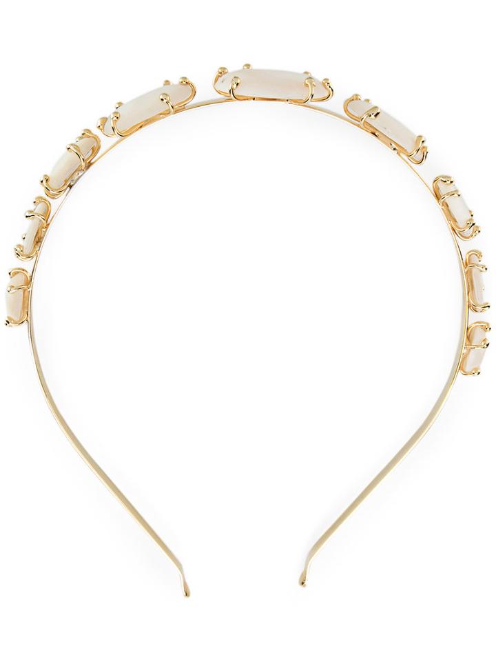 Rosantica Headband, Women's, Grey, 24kt Gold Plated Metal/pearls