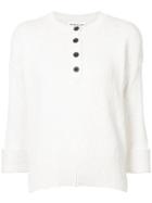 Derek Lam 10 Crosby Long Sleeve Henley Sweater - White