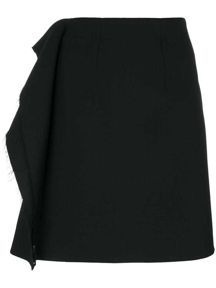 Mm6 Maison Margiela Frayed Ruffle Panel Skirt - Black