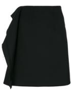 Mm6 Maison Margiela Frayed Ruffle Panel Skirt - Black