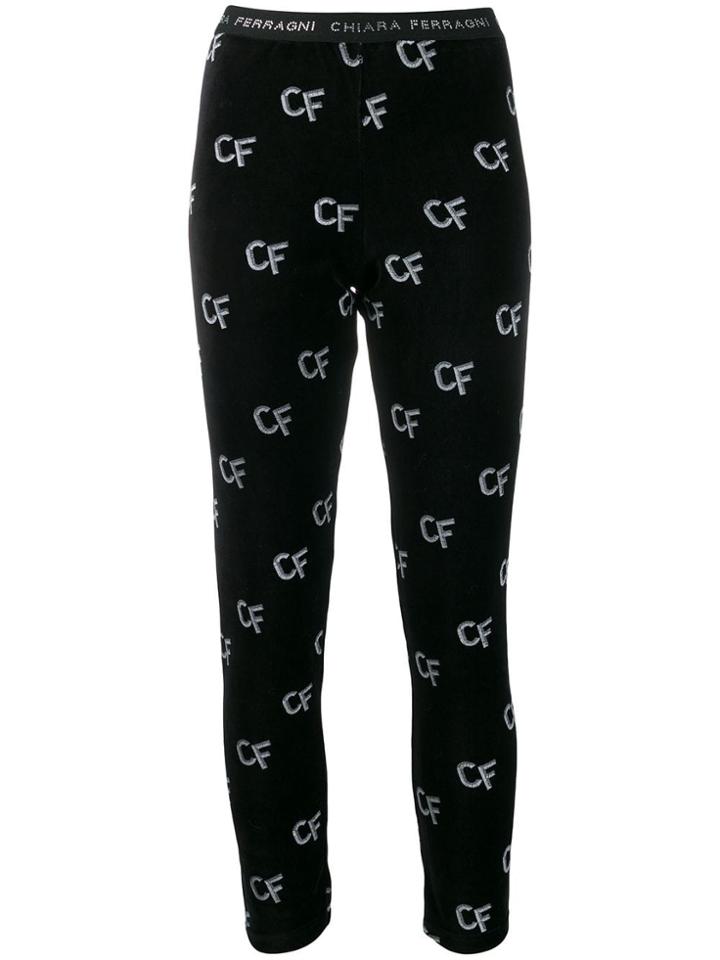 Chiara Ferragni Logo Patterned Leggings - Black