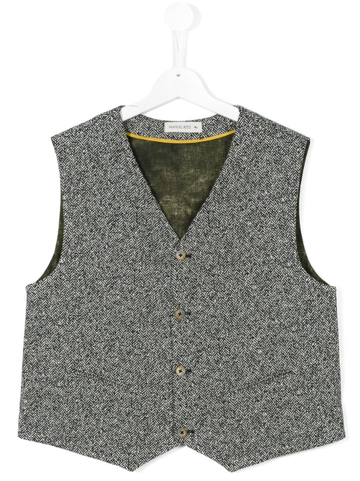Manuel Ritz Kids Classic Tailored Waistcoat - Black