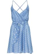 A Peace Treaty Tiza Wrap Front Mini Dress - Blue