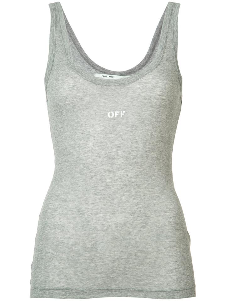 Off-white - Wife Beater Tank Top - Women - Cotton - Xs, Grey, Cotton