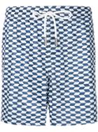 Eleventy Geometric Print Swim Shorts - Blue