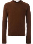 Ami Alexandre Mattiussi Crew Neck Sweater, Men's, Size: Small, Brown, Nylon/wool/alpaca