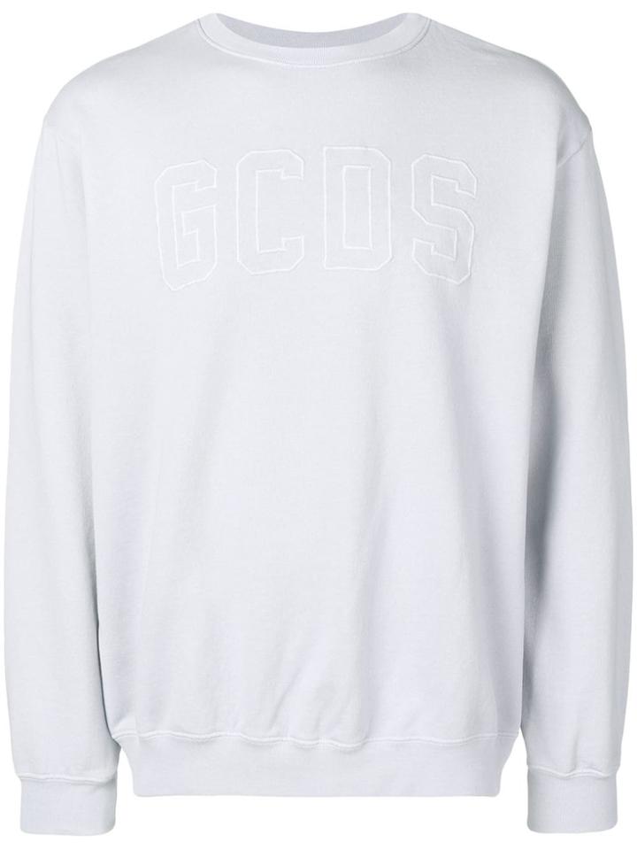 Gcds Embroidered Logo Outline Sweatshirt - Grey