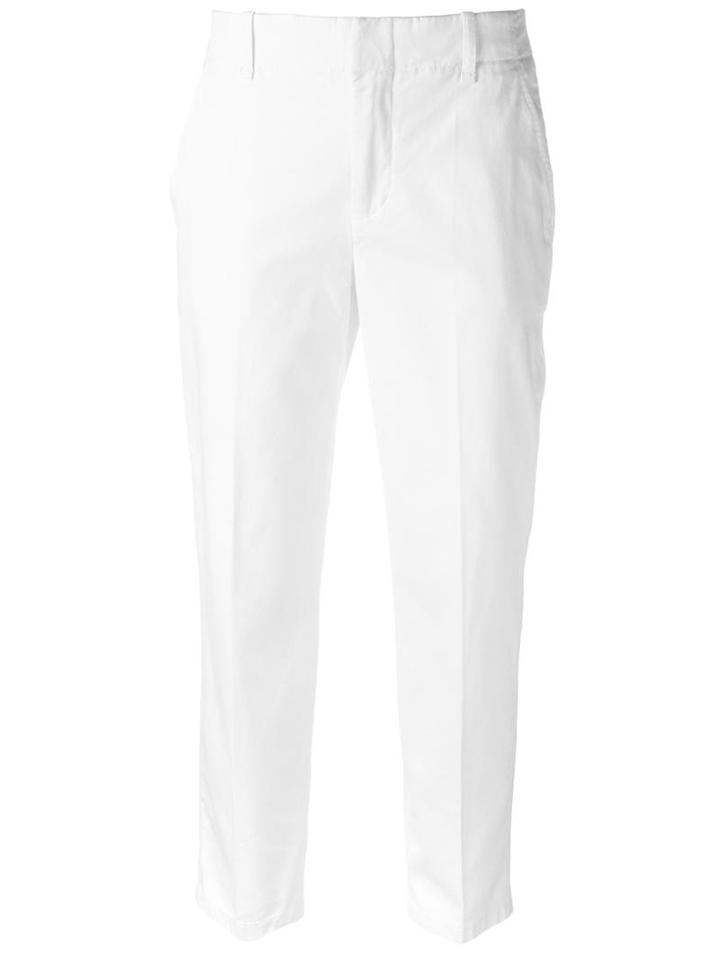 Vince Ankle Length Trousers, Women's, Size: 8, White, Cotton/spandex/elastane