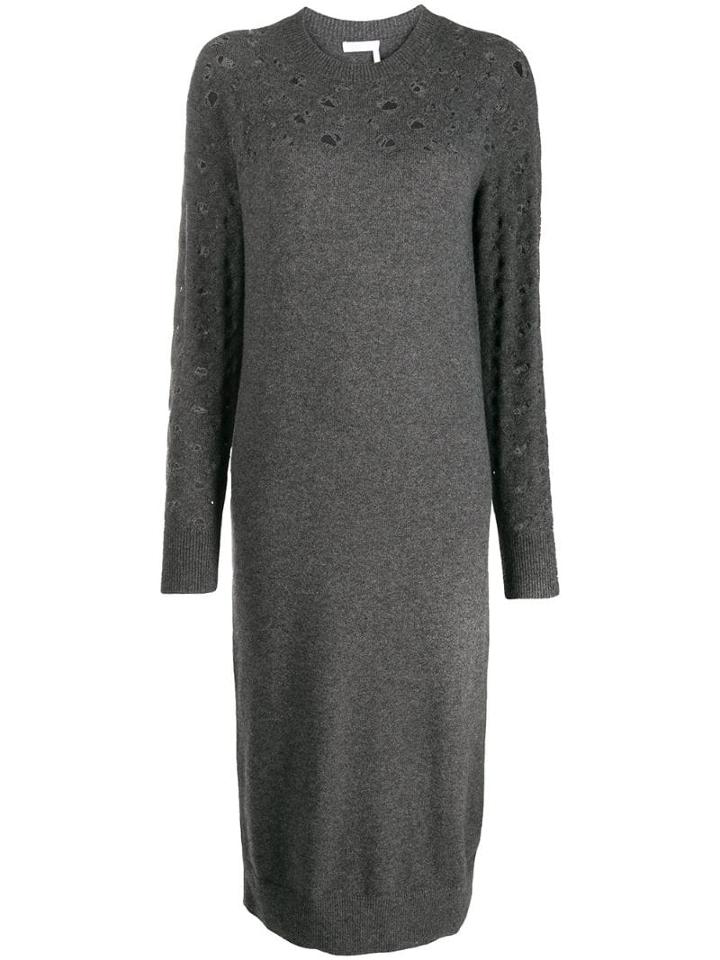 See By Chloé Knitted Midi Dress - Grey