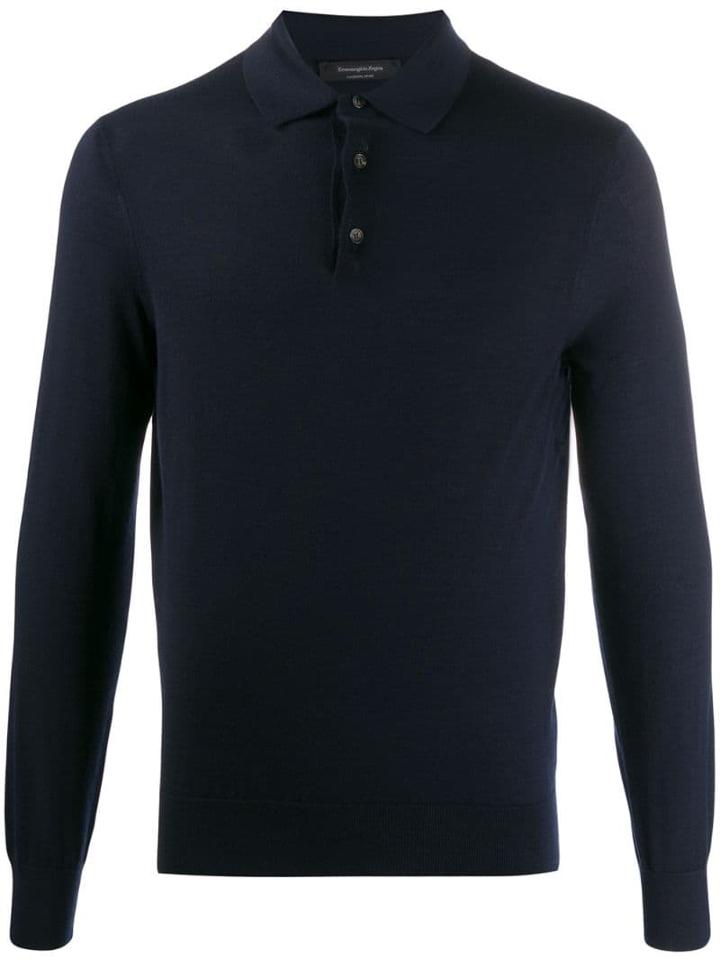 Ermenegildo Zegna Cashmere Polo Sweatshirt - Blue
