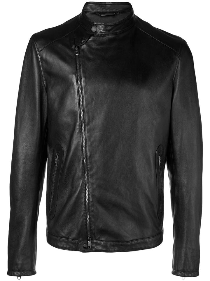 Dolce & Gabbana Leather Biker Jacket - Black