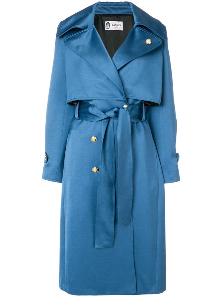 Lanvin Satin Trench Coat - Blue