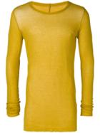 Rick Owens Long Sleeve Long-line T-shirt - Yellow & Orange