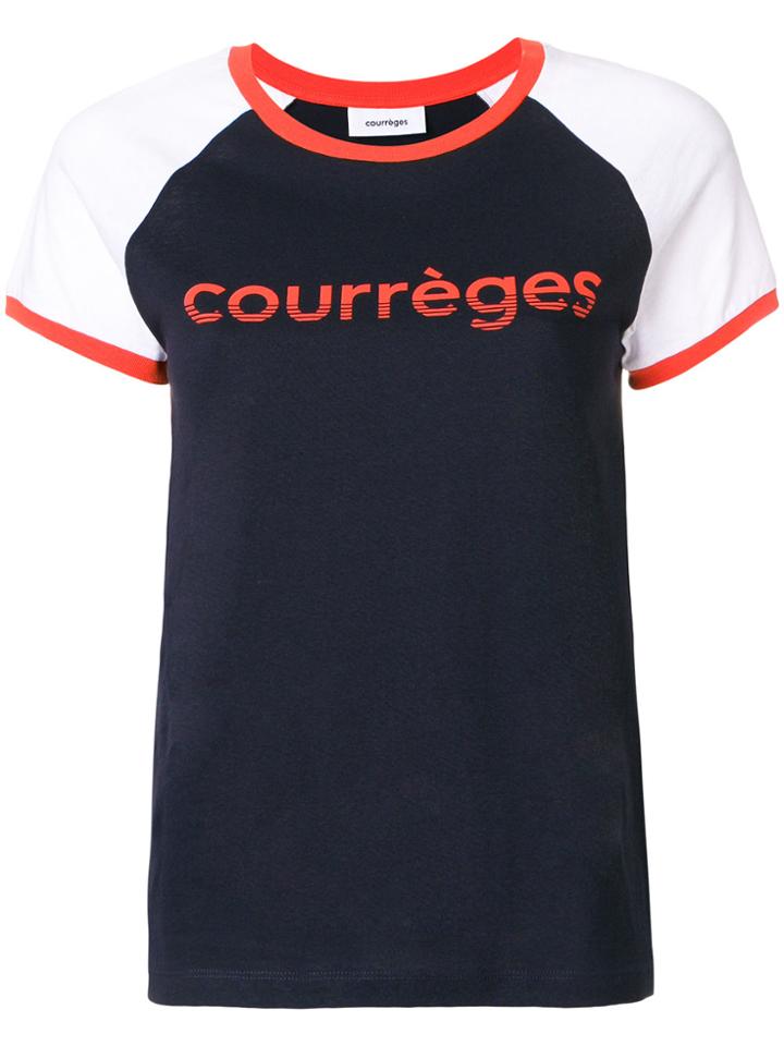 Courrèges Logo Colour-block T-shirt - Blue
