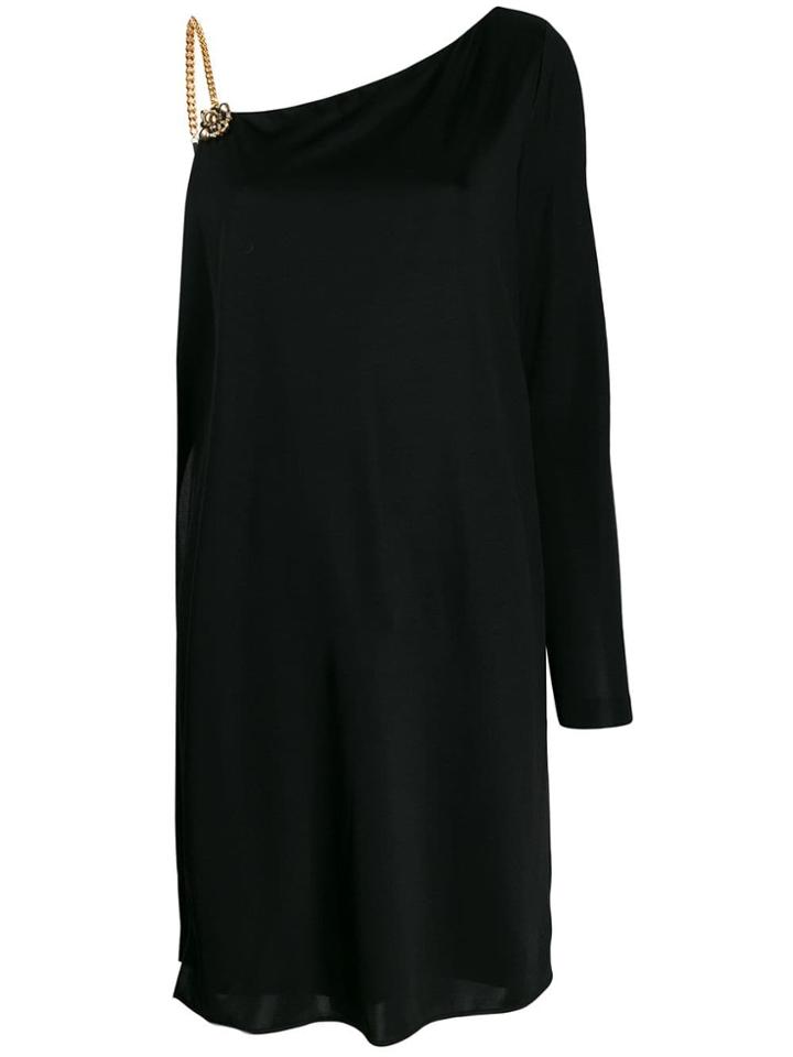 Gucci Asymmetric Sleeves Flare Dress - Black