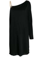 Gucci Asymmetric Sleeves Flare Dress - Black