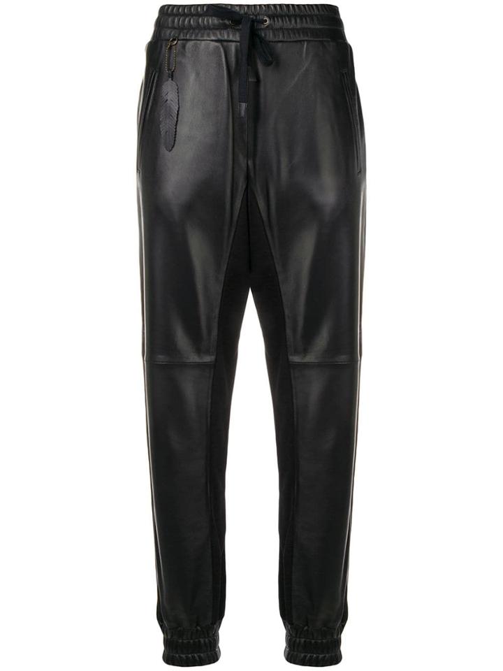 Coach Leather Track Pants - Black