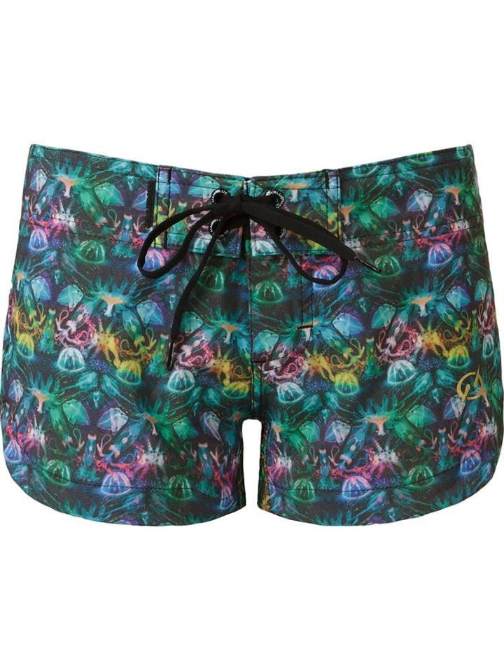 Blue Man Printed Shorts, Women's, Size: Medium, Pink/purple, Polyester/spandex/elastane
