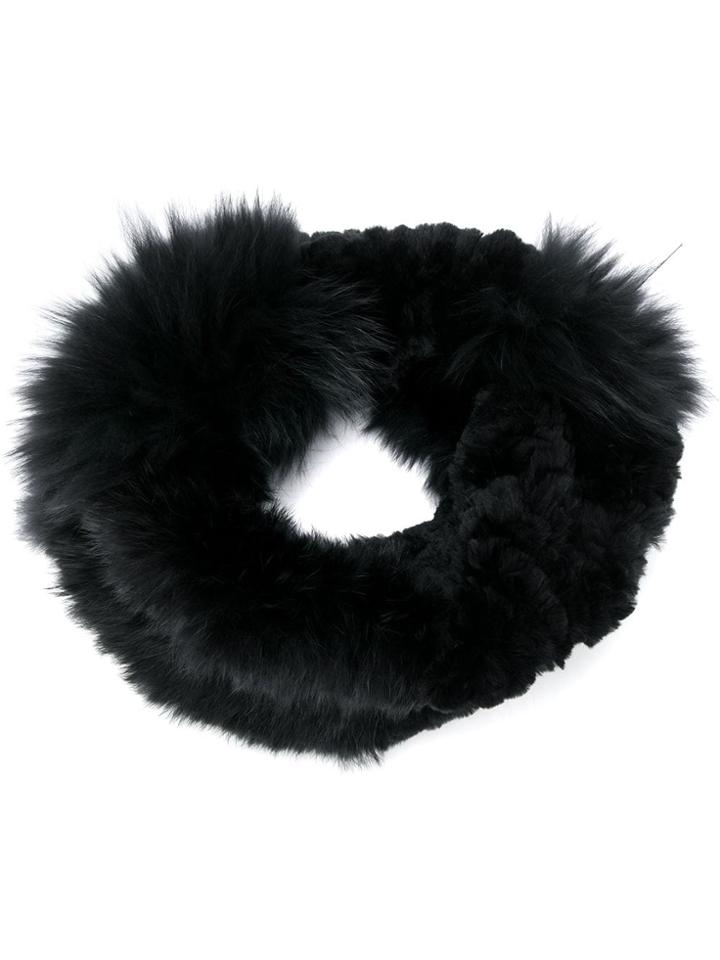 Yves Salomon Fur-trimmed Snood - Black