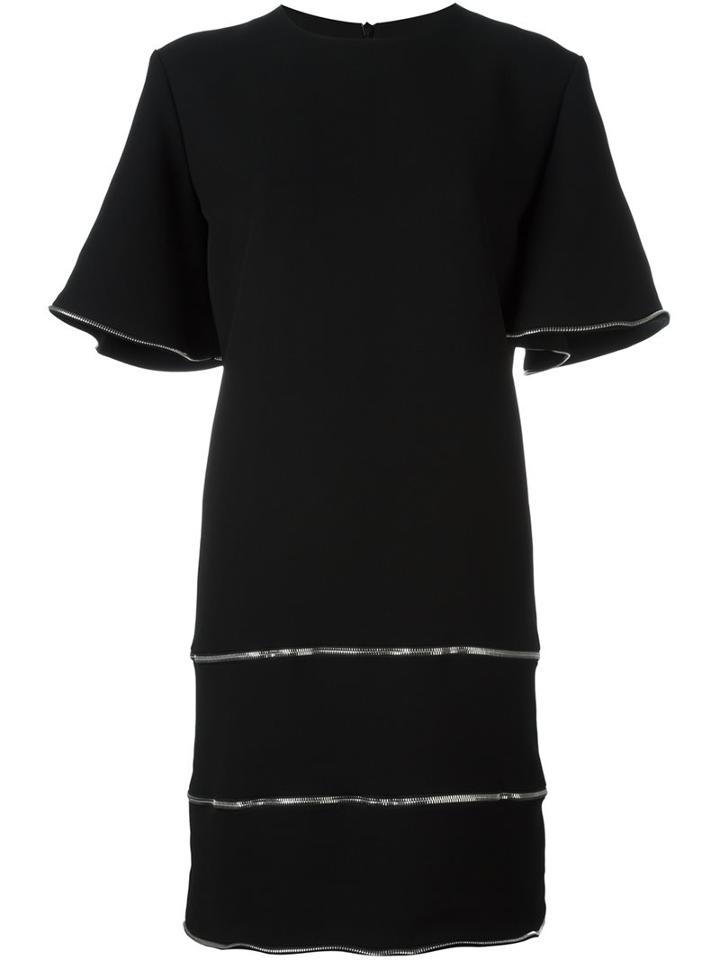 J.w.anderson Zipper-trim Dress, Women's, Size: 6, Black, Triacetate/polyester/acetate/silk