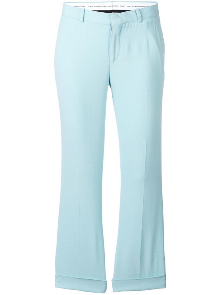 Each X Other Cropped Kick Flare Trousers - Blue