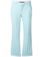Each X Other Cropped Kick Flare Trousers - Blue