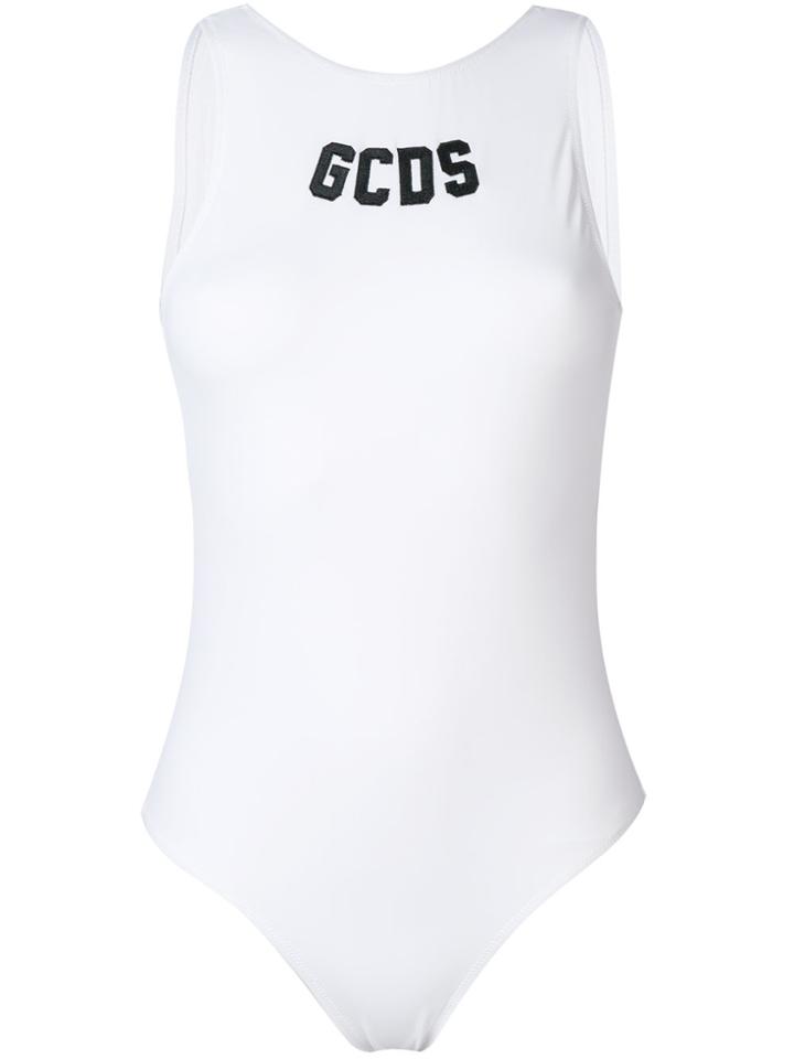 Gcds Logo Print One-piece - White