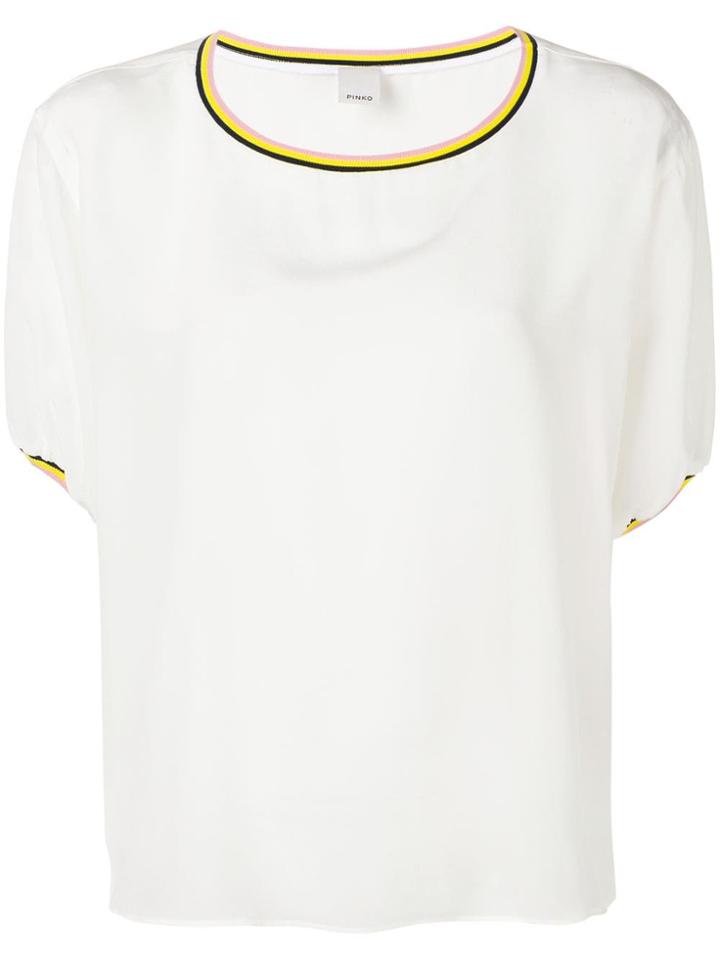 Pinko Striped Trim Top - White